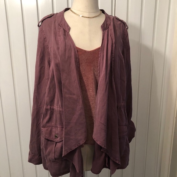New with tags, Knox Rose women’s jacket, duster, beautiful dusty mulberry, sz L - Picture 1 of 9
